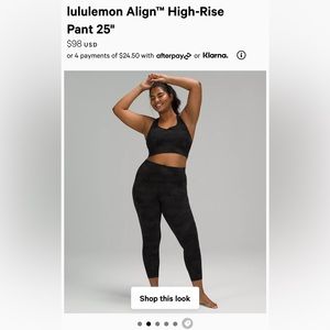 lululemon Align™ High-Rise Pant 25” in Black/Gray Camo